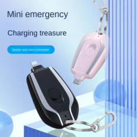 Mini Power Bank Keychain 1500mah Type-c Emergency Power Portable Power Bank Mini Powerbank for Iphone Android Huawei Xiaomi