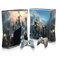 God war Whole Body Protective Vinyl Skin Decal Cover for Xbox 360 Slim Console controller Skins Wrap Sticker