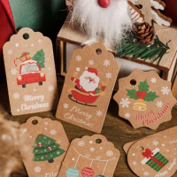 Christmas Decoration Hanging Tag Printing Christmas Gift Decoration Cards for Santa Claus Tag DIY Craft Supplies