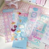 Wakawaka Cute Bubble Stickers PET Silver Foil Decorative Stickers Journal Guka Decoration Material E