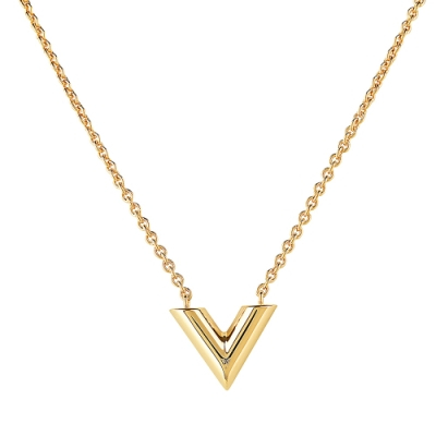 Shop Louis Vuitton V Essential v supple necklace (M63197, M00857