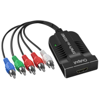 Component to HDMI Converter 5RCA RGB YPbPr to HDMI Converter Supports 1080P Video Audio Adapter for DVD PSP Xbox 360 PS2