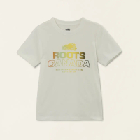 Roots大童-#Roots50系列 璀璨50有機棉短袖T恤(椰奶色)-XS