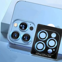 【YANG YI 揚邑】iPhone 15 Pro / 15 ProMax 精準定位防爆防刮3D全包覆9H鋁合金鏡頭鋼化玻璃膜保護貼