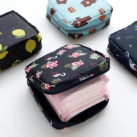 Women Tampon Storage Bag Case Sanitary Pad Pouch Napkin Cosmetic Bags  Organizer Ladies Makeup Bag Girls Tampon Holder Organizer