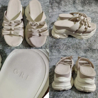 #รองเท้าส้นตึก แต่งโบว์ สีครีม#GRL SIZE 37 ยาว 23 ซม. คําแนะนําการขายที่ร้อนแรงในเดือนนี้  นิ่ม  ทรง