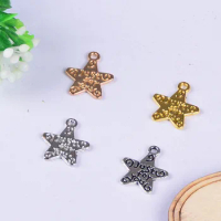 50pcs 11*13MM Zinc Alloy gold silver color star lettering Just for you Charm Necklace Pendant DIY Fashion Jewelry For Women&amp;Men