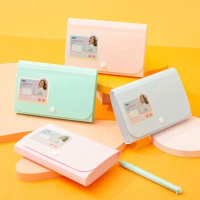 Map expanding B6 Deli F699 map dompet kancing warna pastel