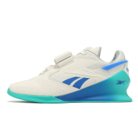 Reebok 舉重鞋 Legacy Lifter III 男鞋 米白 藍綠 支撐 充氣式 魔鬼氈 穩定 訓練鞋 100201520