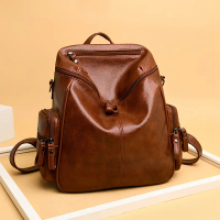 Women's Backpack Retro Style PU Women's Backpack, Fashionable Large Capacity Women's Backpack, Stree