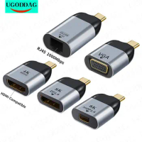 USB C To HDMI-compatible Dp Mini Dp Vga Adapter USB Type C HDMI-compatible Cable 4KConverter For Samsung Huawei P30