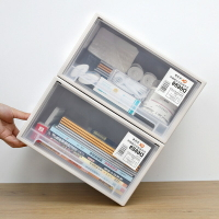 透明抽屜式收納盒加厚塑料創意組合桌面整理盒辦公衣柜內衣儲物箱