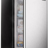 EUHOMY Upright freezer, 3.0 Cubic Feet, Single Door Compact Mini Freezer with Reversible Stainless Steel Door, Small