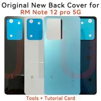 New For XM RM Note 12 Pro 5G battery cover Back glass Cover Replacement Rear Housing Cover For RM Note 12 Pro