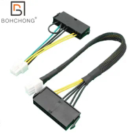 10CM 30CM 24Pin PSU ATX Female to 6Pin PCI-E Male Power Adapter Cable with Sleeve for Acer Dell 6 PIN 3060 5060 7060 Mainboard