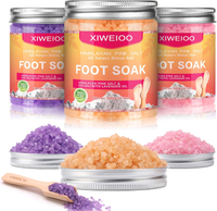 Foot Soak Salts Himalayan Pink feet soka Salt 3 Set Kit Lavender Scent Orange Scent Rose Scent Foot