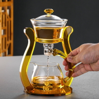 玻璃自動茶具套裝家用客廳功夫茶杯辦公室會客磁吸壺懶人泡茶神器