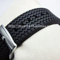 Tire pattern strap watch accessories are available for Samsung Seiko Casio smart watch TPU rubber strap 21mm 20mm fast delivery