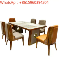 Dining Tables Ebony Dining Table and Chair Combination Modern Simple Marble Home Rectangular Dining Table