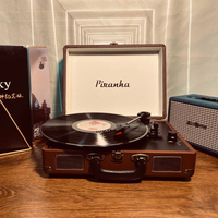唱片機 播放機 【慕子里】便攜黑膠唱片機 老式留聲機 復古歐式電唱機 黑膠唱機 藍牙