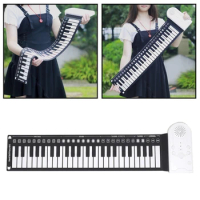 Multifunctional 49 Key Roll Up Piano Foldable Portable Electronic Piano Music Instrument for Beginner Kid Adult