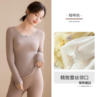 秋衣秋褲套裝女士內穿羊毛發熱塑身美體無痕打底秋冬薄款衛生衣褲【聚物優品】