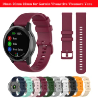 18mm 20mm 22mm Silicone Strap For Garmin Vivoactive 3 4 4S Vivomove 3S Venu 2 SQ SQ2 Forerunner 265 255 245 645 Smart Watch Band