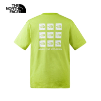 【The North Face 官方旗艦】北面男女款綠色多樣經典品牌LOGO短袖T恤｜8CSMPIZ