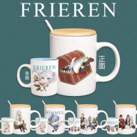 Anime Frieren: Beyond Journey's End Water Cup Ceramic Mugs Coffee With Lid Spoon Cosplay A7117