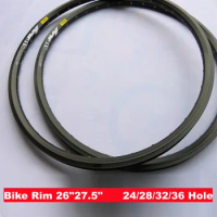 2 Pcs 26"27.5" Bike Rim 24/28/32/36 Holes Black Disc Brake Aluminum Alloy Double-Layer For MTB Wheel Parts Customized