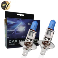 2pcs H1 55W 12V Super Bright Halogen Bulb Car Headlight Lamp Fog Lights High Power Auto Light Bulbs 5000K White