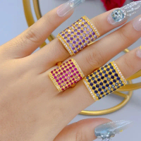 Gold color 9 line ring for female