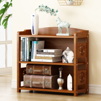 簡易小型單個置物書架實木楠竹小書櫃三層櫃收納櫃格子床邊小櫃子