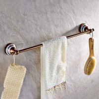 Rose Gold Brass Wall Mounted Single Towel Bar Towel Rack Towel Holder Bathroom Accessories Kba381