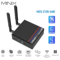 MINIX Z100-0dB Intel N100 Fanless Mini Pc DDR4 RAM 8G/16G SSD 256G/512G Wifi6 Windows 11 Pro Gaming Home Office Desktop Computer