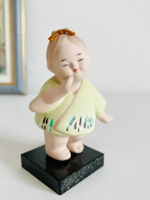日本昭和 鄉土玩具 土人形 可愛童人形人偶陶置物擺飾