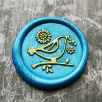 Cute bird on the flower tree wax seal stamp Retro wood Stamp Sealing Wax Seal Stamp Wedding Decorative sealing Stamp wax seals