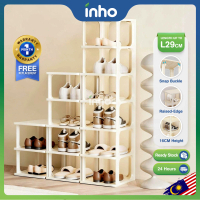 INHO L29cm (4/6/8 Layers) Narrow Shoe Rack Storage Shelf Organizer Space Saving Shoe Cabinet