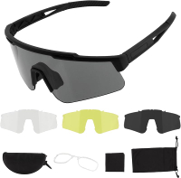 Tactical Eyewear Anti Fog ANSI Z87.1 Sports Glasses with 3 Interchangeable UV400 Protection Goggle