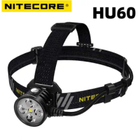 NITECORE HU60 Spotlight Floodlight Headlamp 1600 lumens Rechargeable Hard Light Headlight Lantern with Remote Control Wristband