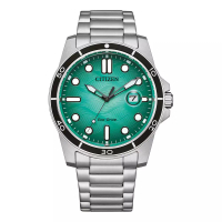 Citizen Jam Tangan Pria Citizen Eco Drive AW1816-89L Men Turquoise Dial Stainless Steel Strap