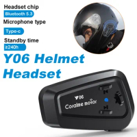 Y10 Motorcycle Helmet Headset Bluetooth 5.3 Motorcycle Wireless Hands-on Talking Headset Waterproof Motorbike Earphone