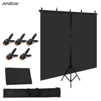 Photography Photo Studio T-Shape Backdrop Stand Frame Support System Kit with Green Backdrop for Photo Studio Video Shooting
