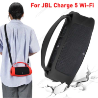 Silicone Cover Case Waterproof Protective Skin Case Shockproof Anti Drop with Shoulder Strap for JBL Charge 5 Wi-Fi Speaker