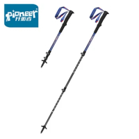 Pioneer Trekking Pole 1Pcs 99% Carbon Fiber Cane 3 Section Outer Lock Retractable Outdoor Climbing Ultra-Light Walking Sticks