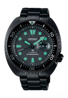 Seiko Seiko Prospex The Black Series ‘Night Vision’ Turtle Diver Black Stainless Steel Band Automatic Watch SRPK43K1