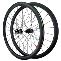 Carbon Wheels Disc Brake 700c Road Bike Wheelset Carbon Rim 6-blot Bock QR thru axle12mm clincher carbon TubelessRim direct-pull