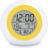 Compact Desk Clock for All Ages Calendar Temperature Timer LCD Clock with Snooze Mode Large Number Display Battery Operated