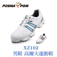 POSMA PGM 男款 運動鞋 高爾夫鞋 防水 防滑 網布 透氣 白 紅  XZ102WBRED