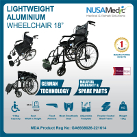 [MDA APPROVED] Kerusi Roda Ringan Senang Lipat Lightweight Wheelchair Aluminium Frame 12kg Boleh tam